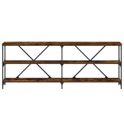 Wandtafel 200X30X75 Cm Bewerkt Hout En Ijzer Gerookt Eikenkleur