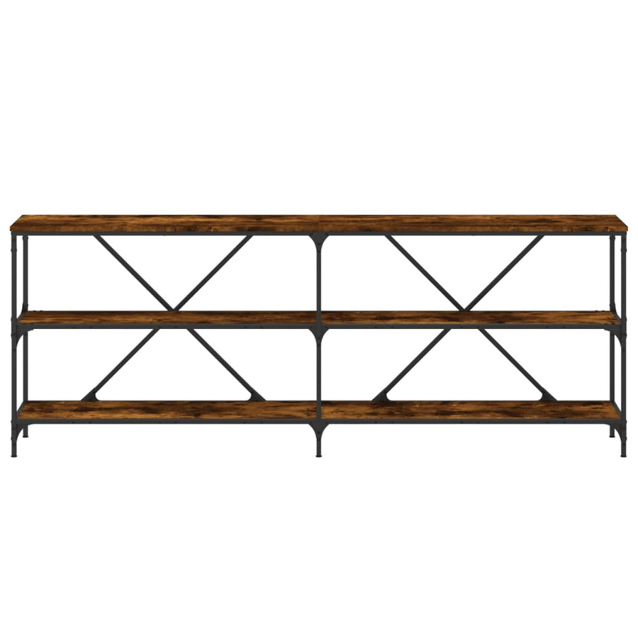 Wandtafel 200X30X75 Cm Bewerkt Hout En Ijzer Gerookt Eikenkleur