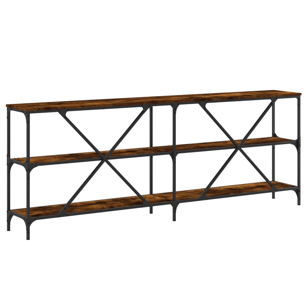 Wandtafel 200X30X75 Cm Bewerkt Hout En Ijzer Gerookt Eikenkleur