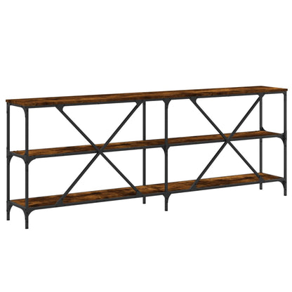 Wandtafel 200X30X75 Cm Bewerkt Hout En Ijzer Gerookt Eikenkleur