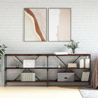 Console table 200x30x75 cm treated wood and iron smoked oak color