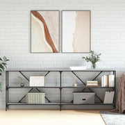 Wandtafel 200x30x75 cm bewerkt hout ijzer grijs
