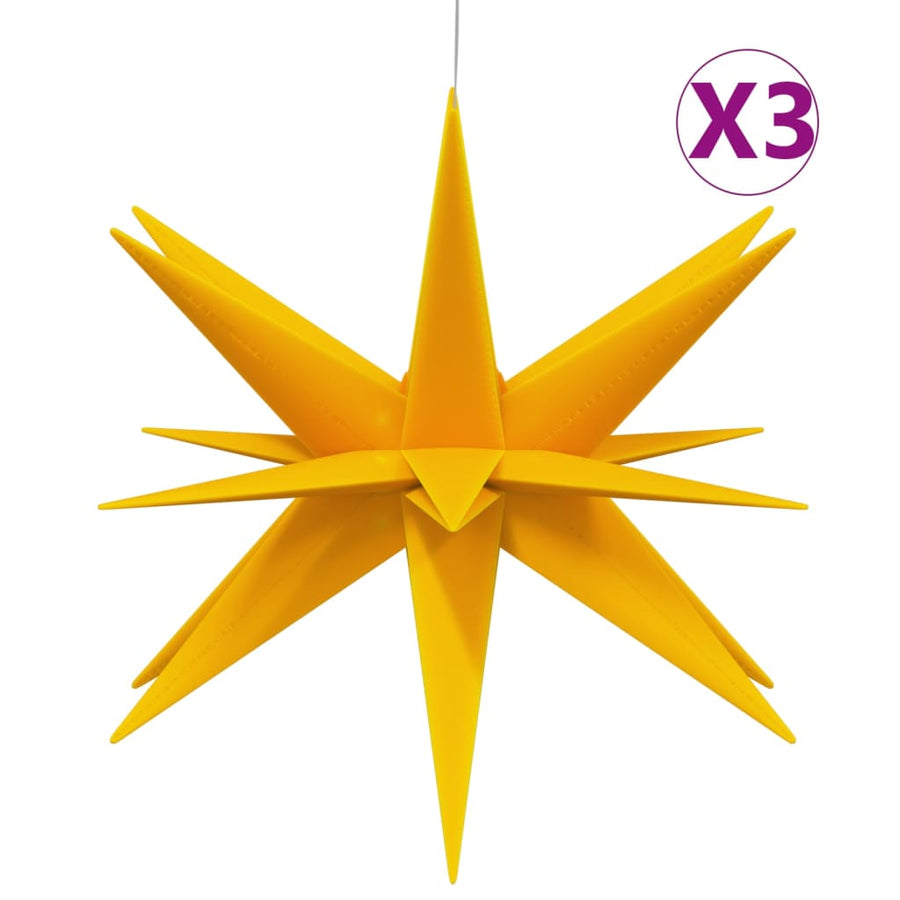 Kerstlampen met LED's 3 st inklapbaar 57 cm geel