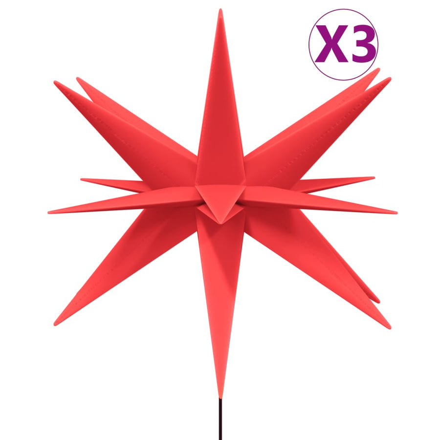 Kerstlampen Met Grondpin En Led's 3 St 57 Cm Rood