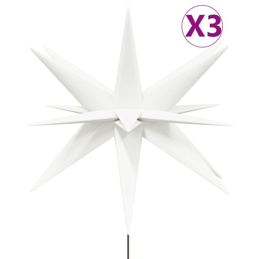 Kerstlampen met grondpin en LED's 3 st 57 cm wit