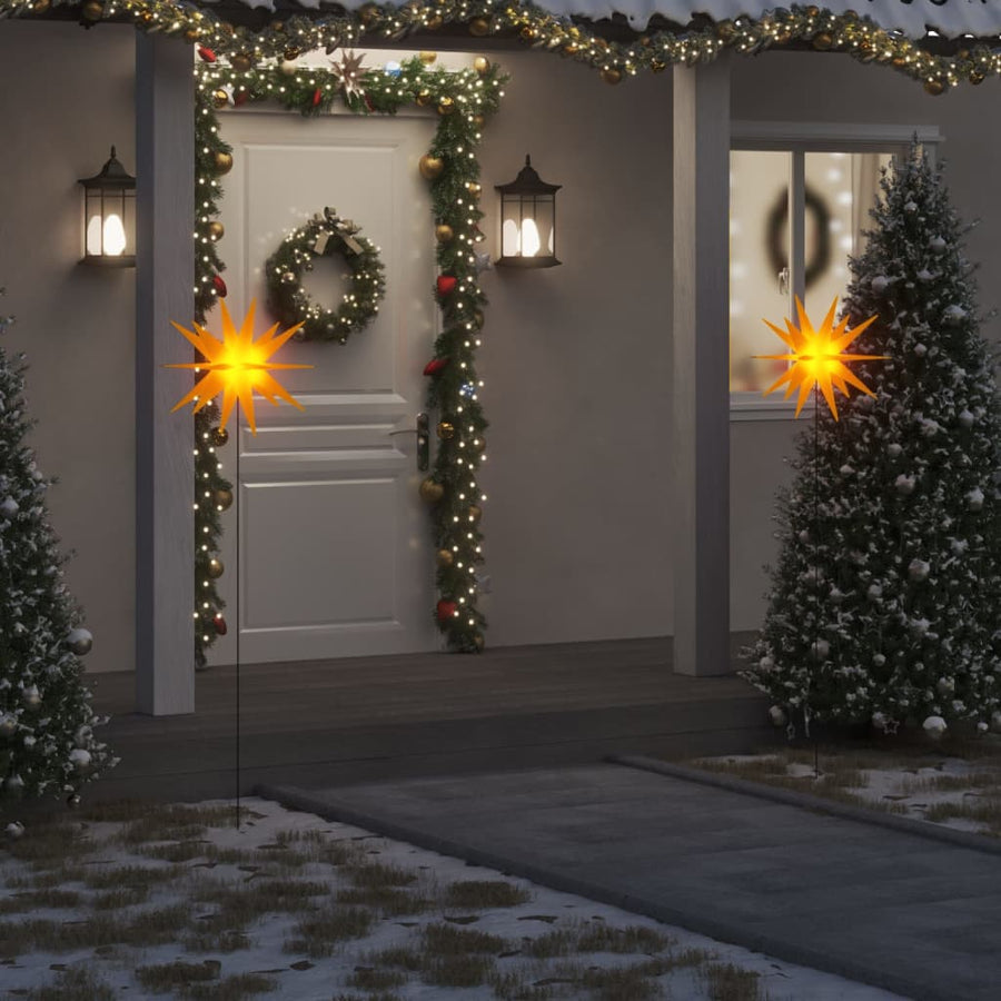 Kerstlampen Met Grondpin En Led's 57 Cm 1 3 Geel