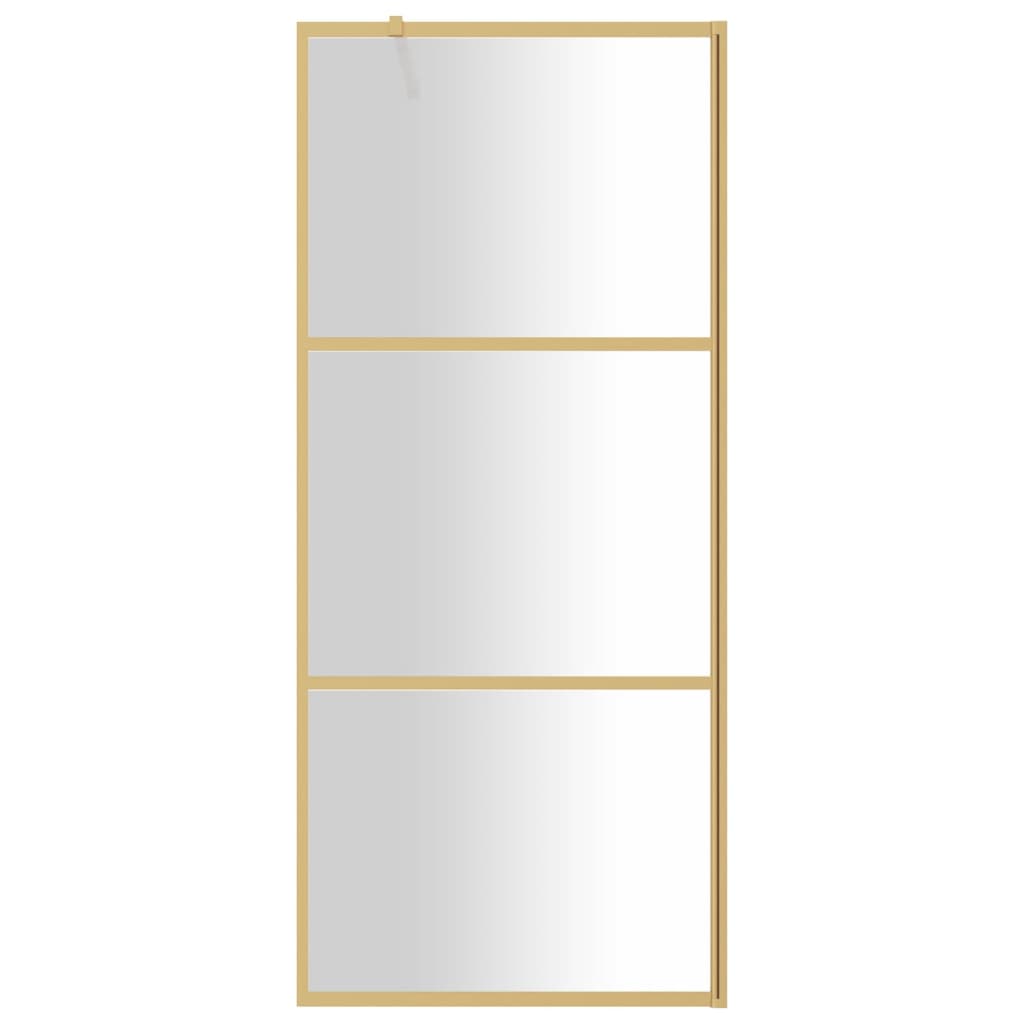 Inloopdouchewand Transparant Esg-Glas Kleurig 80 x 195 cm Goud Doorzichtig