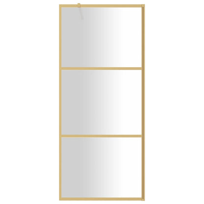 Inloopdouchewand Transparant Esg-Glas Kleurig 80 x 195 cm Goud Doorzichtig