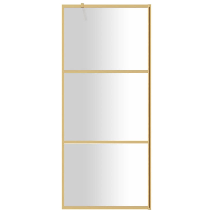 Inloopdouchewand Transparant Esg-Glas Kleurig 80 x 195 cm Goud Doorzichtig