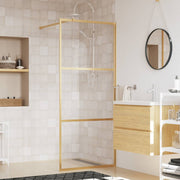 Inloopdouchewand 80x195 cm goud ESG-glas