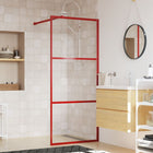 Inloopdouchewand Transparant Esg-Glas 90 x 195 cm Rood Doorzichtig