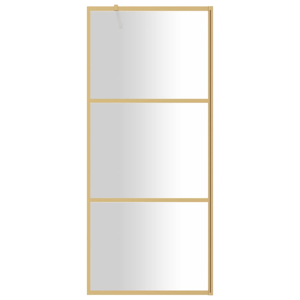 Inloopdouchewand Transparant Esg-Glas Kleurig 90 x 195 cm Goud Doorzichtig