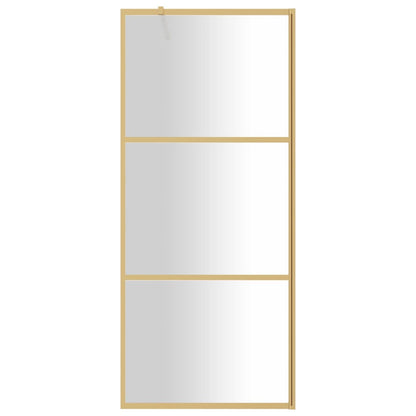 Inloopdouchewand Transparant Esg-Glas Kleurig 90 x 195 cm Goud Doorzichtig