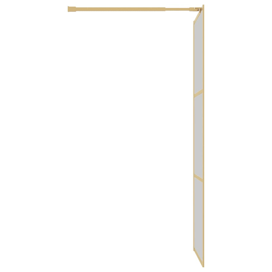 Inloopdouchewand Transparant Esg-Glas Kleurig 90 x 195 cm Goud Doorzichtig