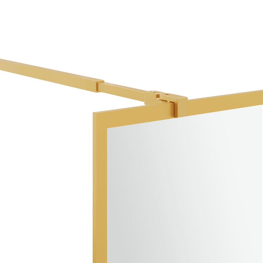 Inloopdouchewand Transparant Esg-Glas Kleurig 90 x 195 cm Goud Doorzichtig
