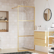 Inloopdouchewand 90x195 cm goud ESG-glas