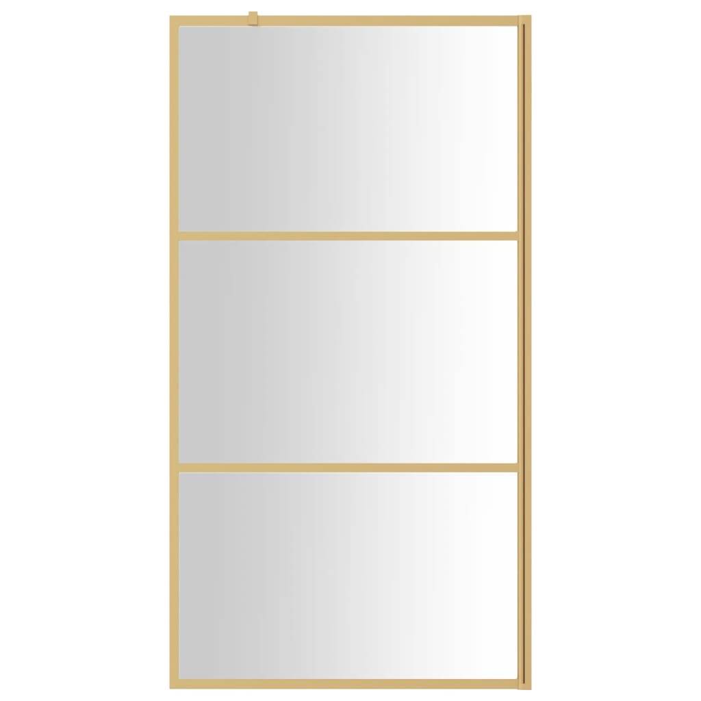 Inloopdouchewand Transparant Esg-Glas Kleurig 100 x 195 cm Goud Doorzichtig