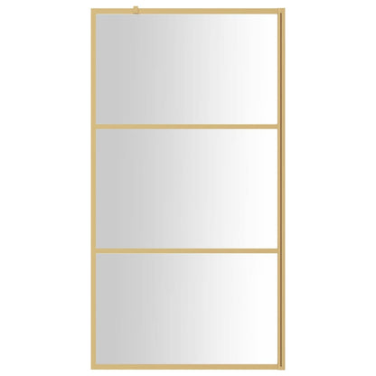 Inloopdouchewand Transparant Esg-Glas Kleurig 100 x 195 cm Goud Doorzichtig