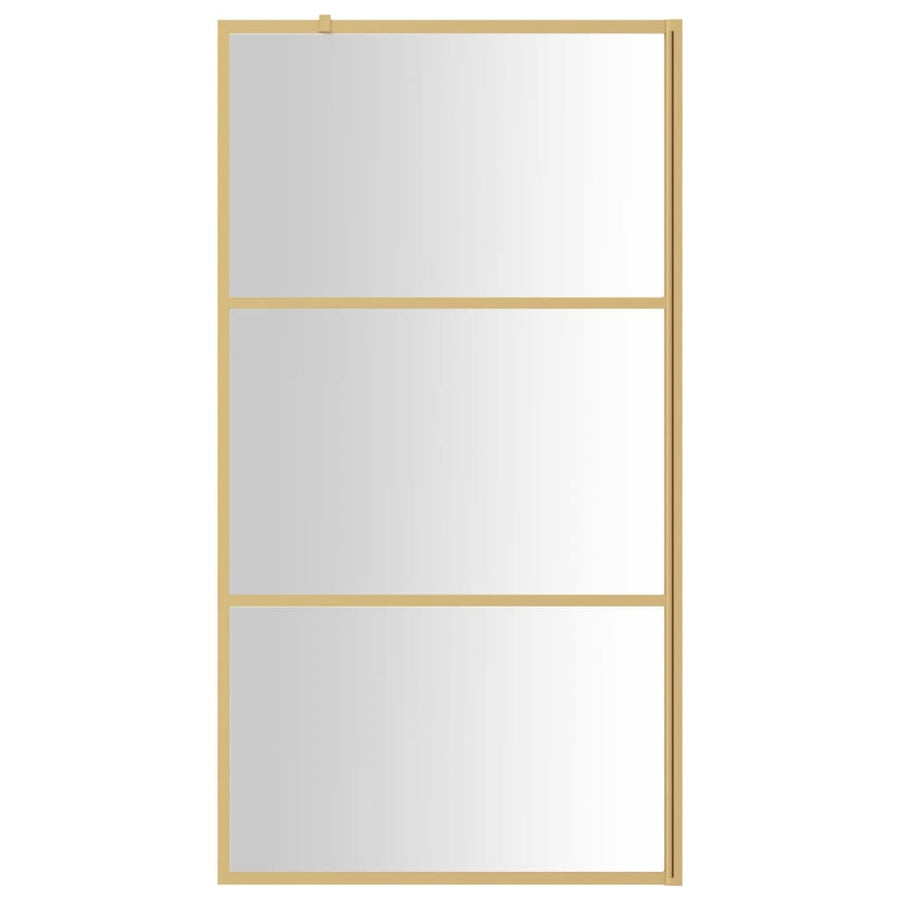 Inloopdouchewand Transparant Esg-Glas Kleurig 100 x 195 cm Goud Doorzichtig