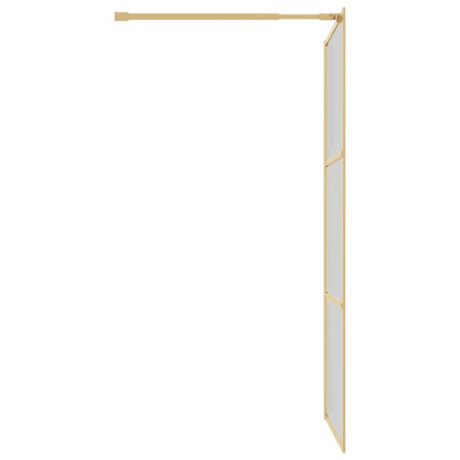 Inloopdouchewand Transparant Esg-Glas Kleurig 100 x 195 cm Goud Doorzichtig