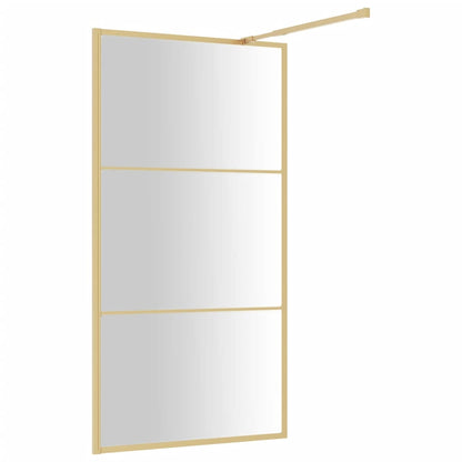 Inloopdouchewand Transparant Esg-Glas Kleurig 100 x 195 cm Goud Doorzichtig