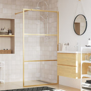 Inloopdouchewand 100x195 cm goud ESG-glas