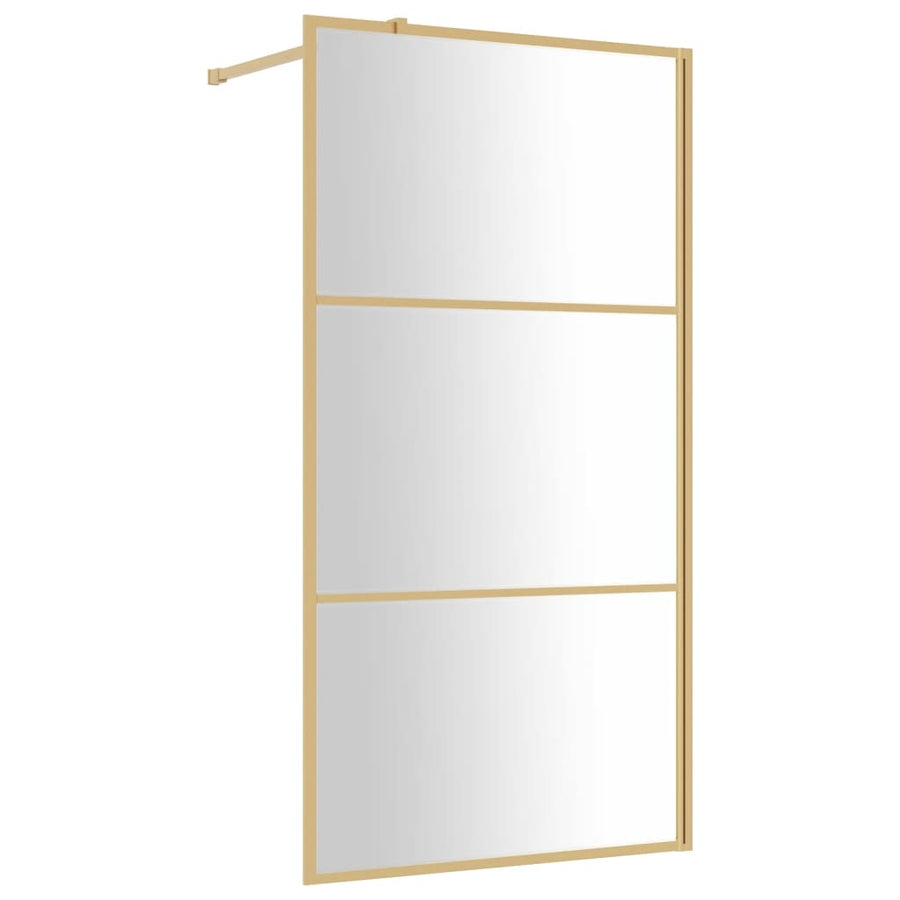 Inloopdouchewand Transparant Esg-Glas Kleurig 115 x 195 cm Goud Doorzichtig