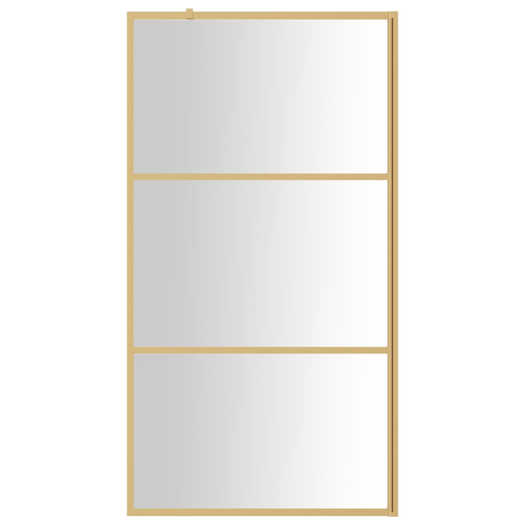 Inloopdouchewand Transparant Esg-Glas Kleurig 115 x 195 cm Goud Doorzichtig