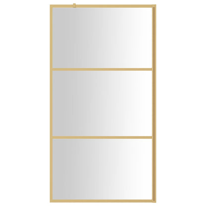 Inloopdouchewand Transparant Esg-Glas Kleurig 115 x 195 cm Goud Doorzichtig