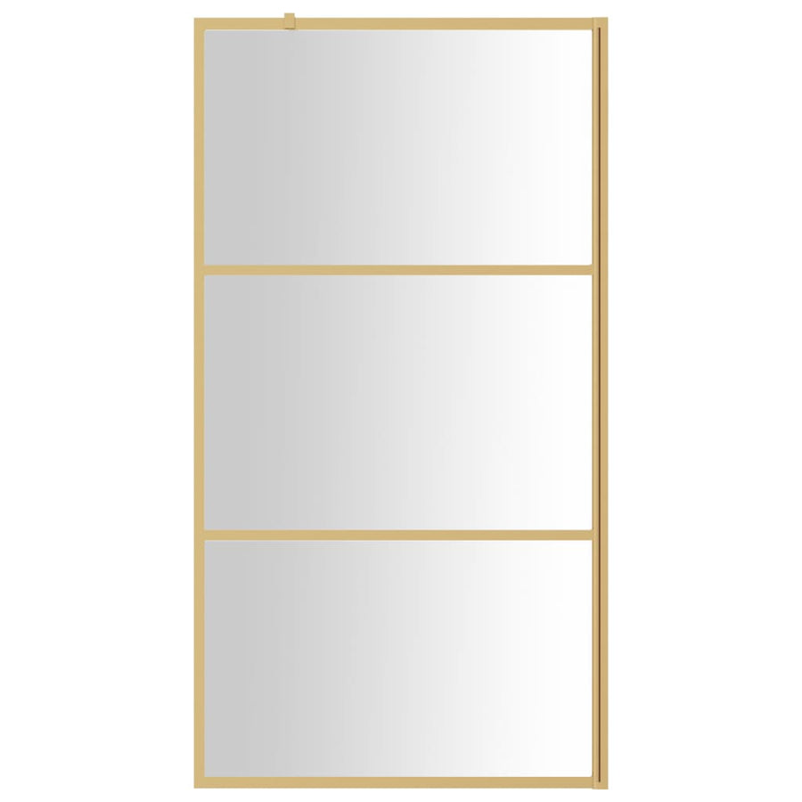 Inloopdouchewand Transparant Esg-Glas Kleurig 115 x 195 cm Goud Doorzichtig