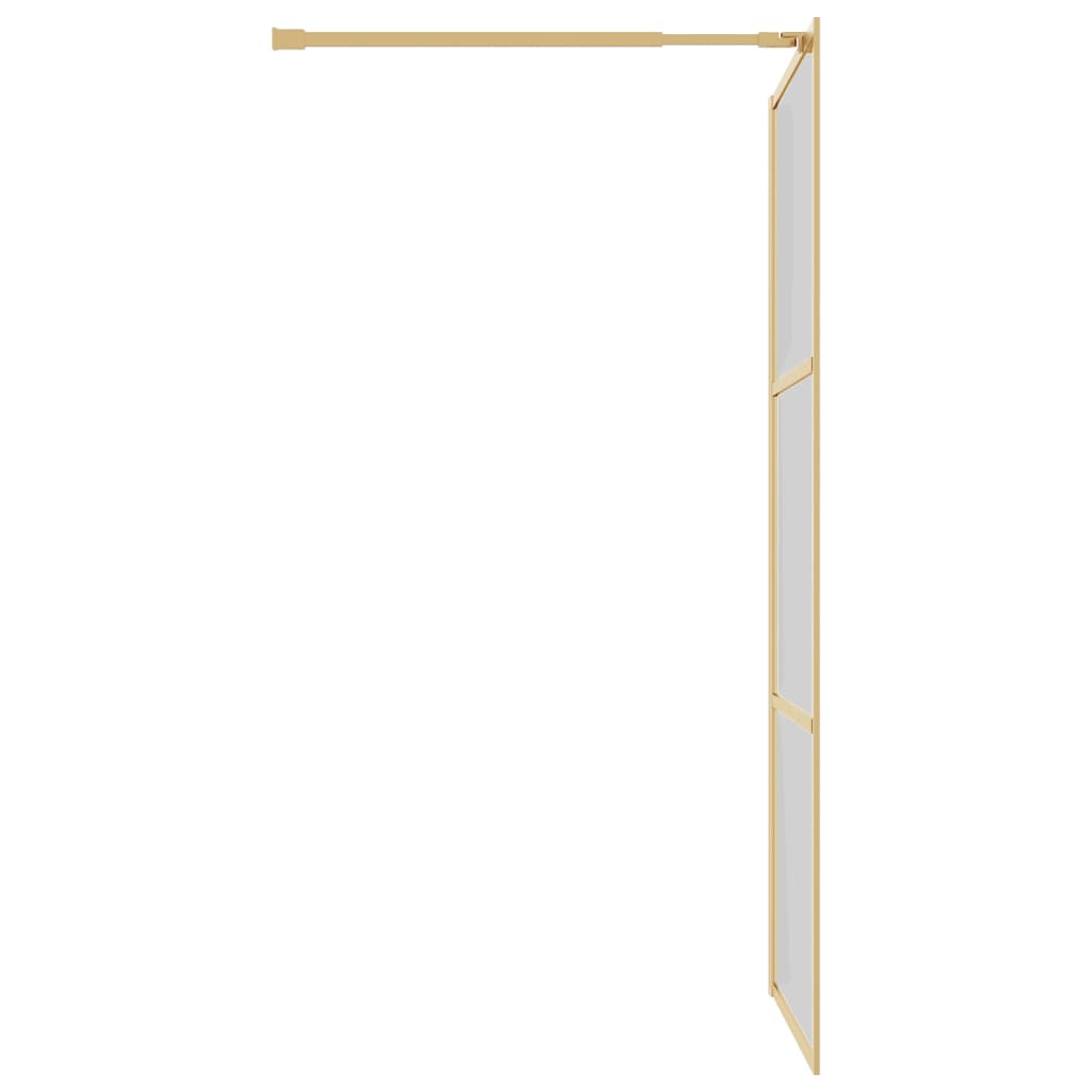 Inloopdouchewand Transparant Esg-Glas Kleurig 115 x 195 cm Goud Doorzichtig
