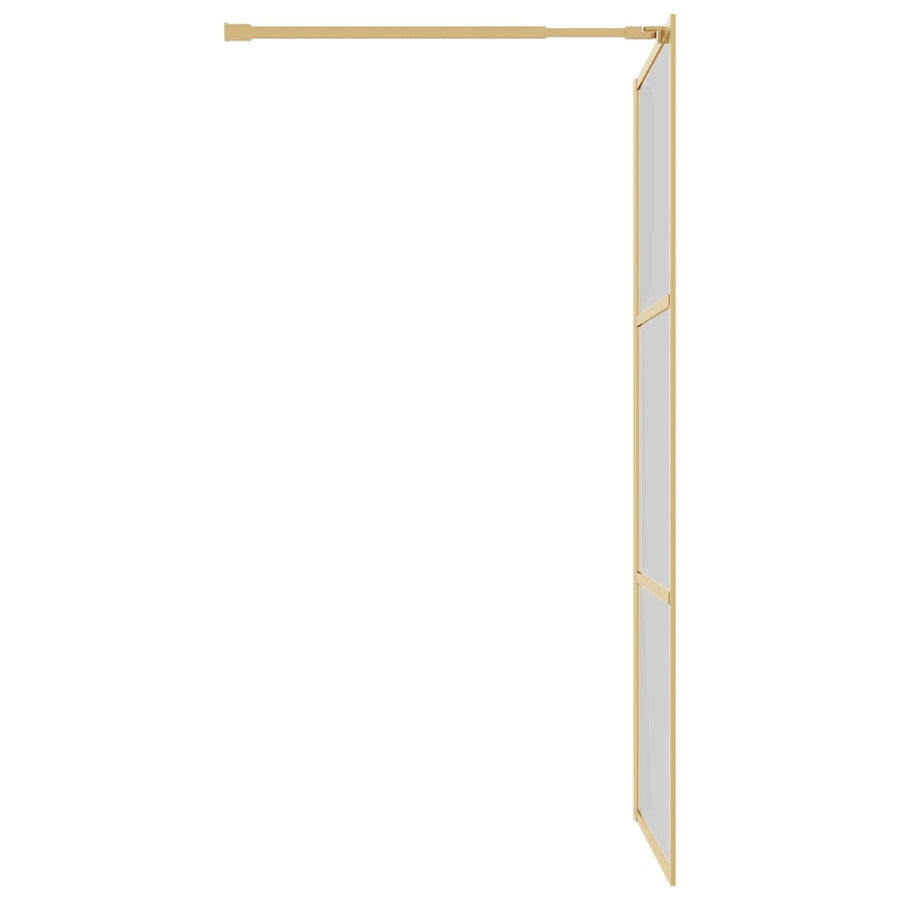 Inloopdouchewand Transparant Esg-Glas Kleurig 115 x 195 cm Goud Doorzichtig