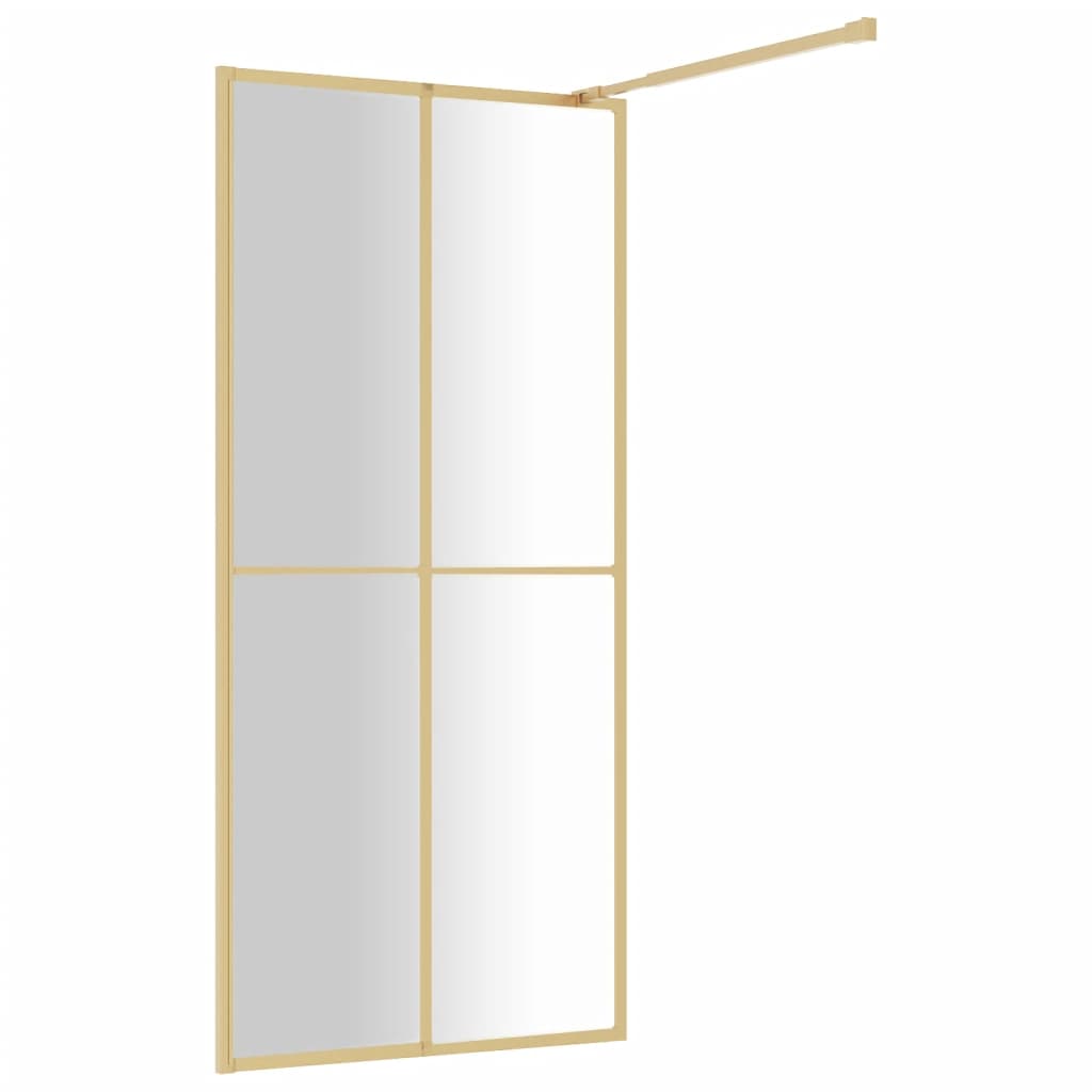 Inloopdouchewand Transparant Esg-Glas Kleurig 80 x 195 cm Goud