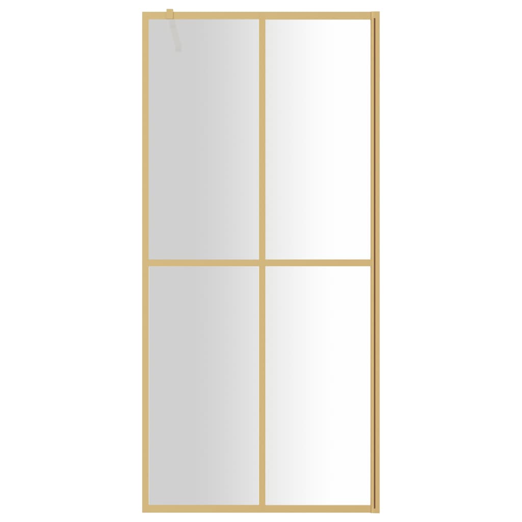 Inloopdouchewand Transparant Esg-Glas Kleurig 90 x 195 cm Goud