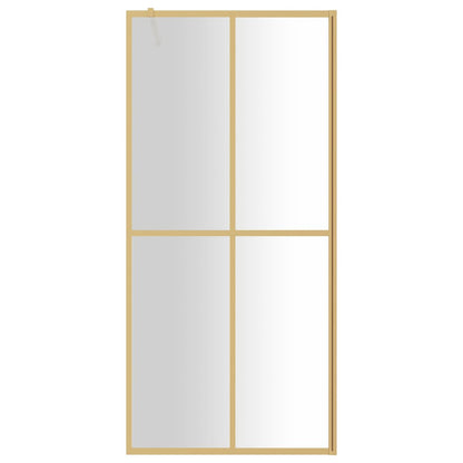 Inloopdouchewand Transparant Esg-Glas Kleurig 90 x 195 cm Goud