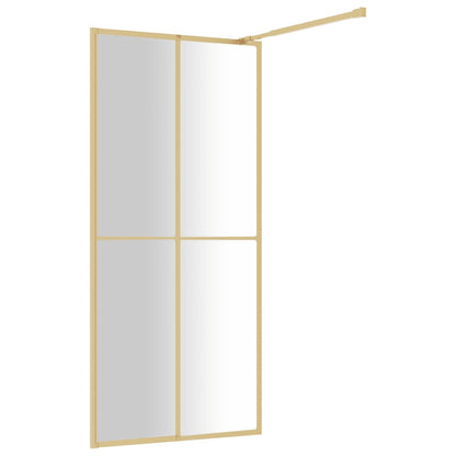 Inloopdouchewand Transparant Esg-Glas Kleurig 90 x 195 cm Goud
