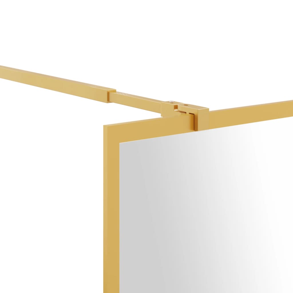 Inloopdouchewand Transparant Esg-Glas Kleurig 90 x 195 cm Goud