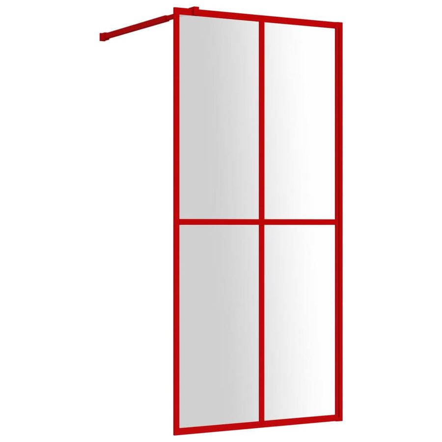 Inloopdouchewand Transparant Esg-Glas 100 x 195 cm Rood