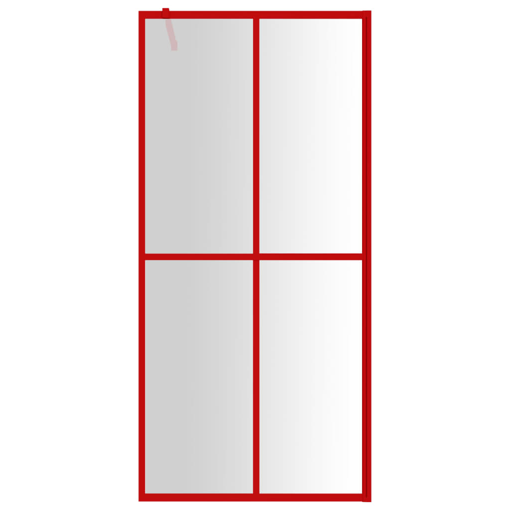 Inloopdouchewand Transparant Esg-Glas 100 x 195 cm Rood