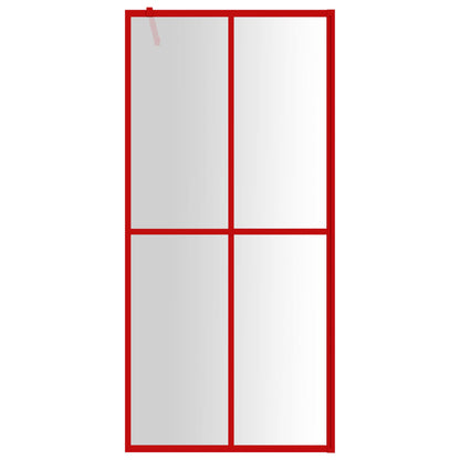 Inloopdouchewand Transparant Esg-Glas 100 x 195 cm Rood