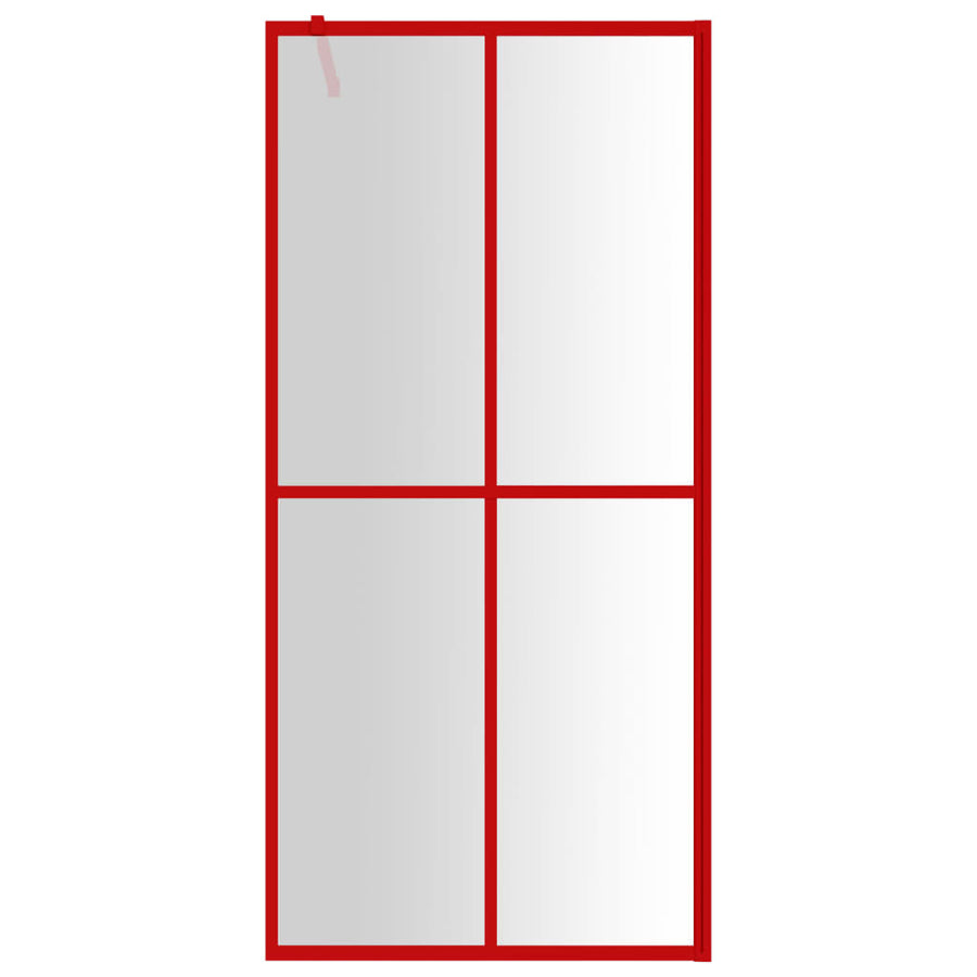 Inloopdouchewand Transparant Esg-Glas 100 x 195 cm Rood