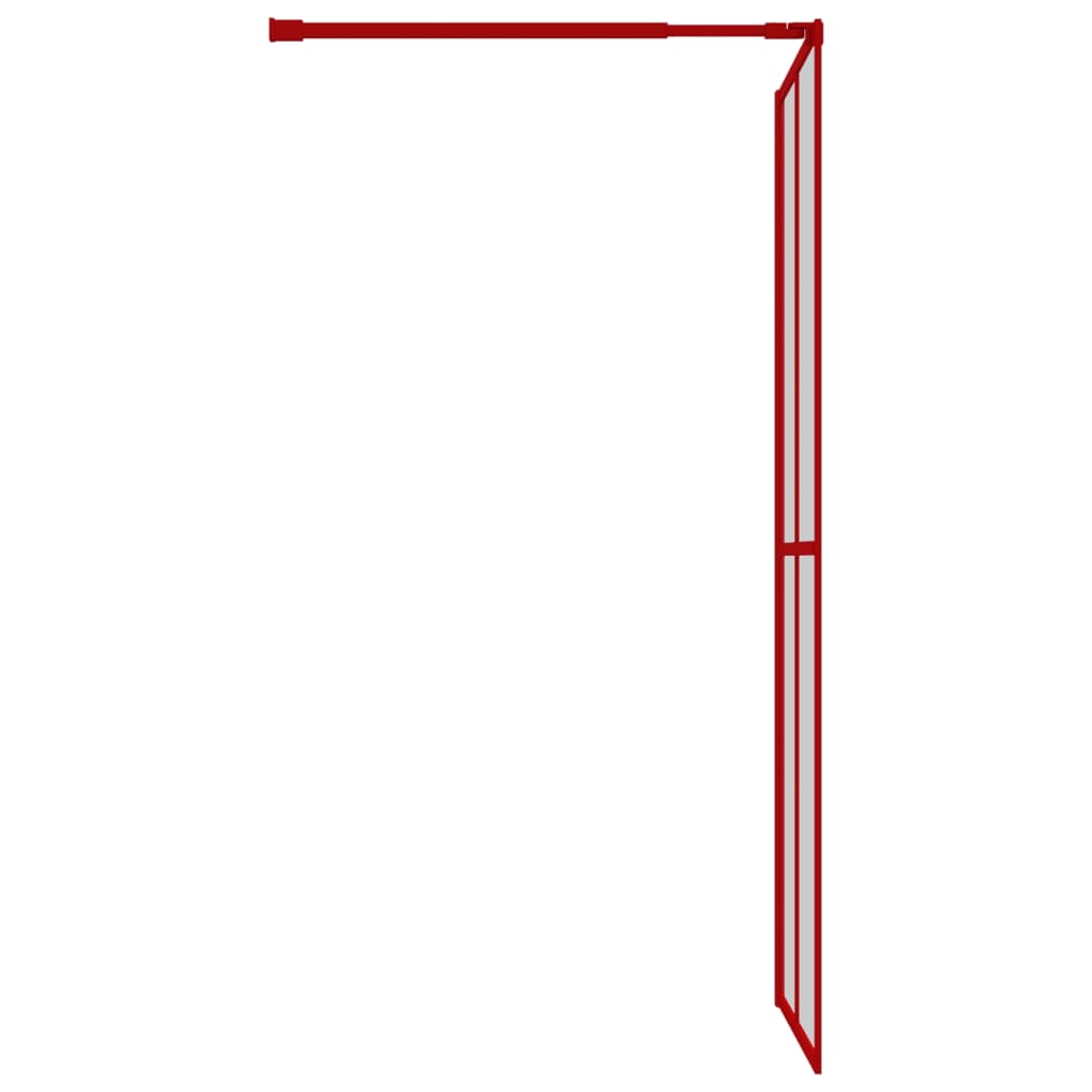 Inloopdouchewand Transparant Esg-Glas 100 x 195 cm Rood
