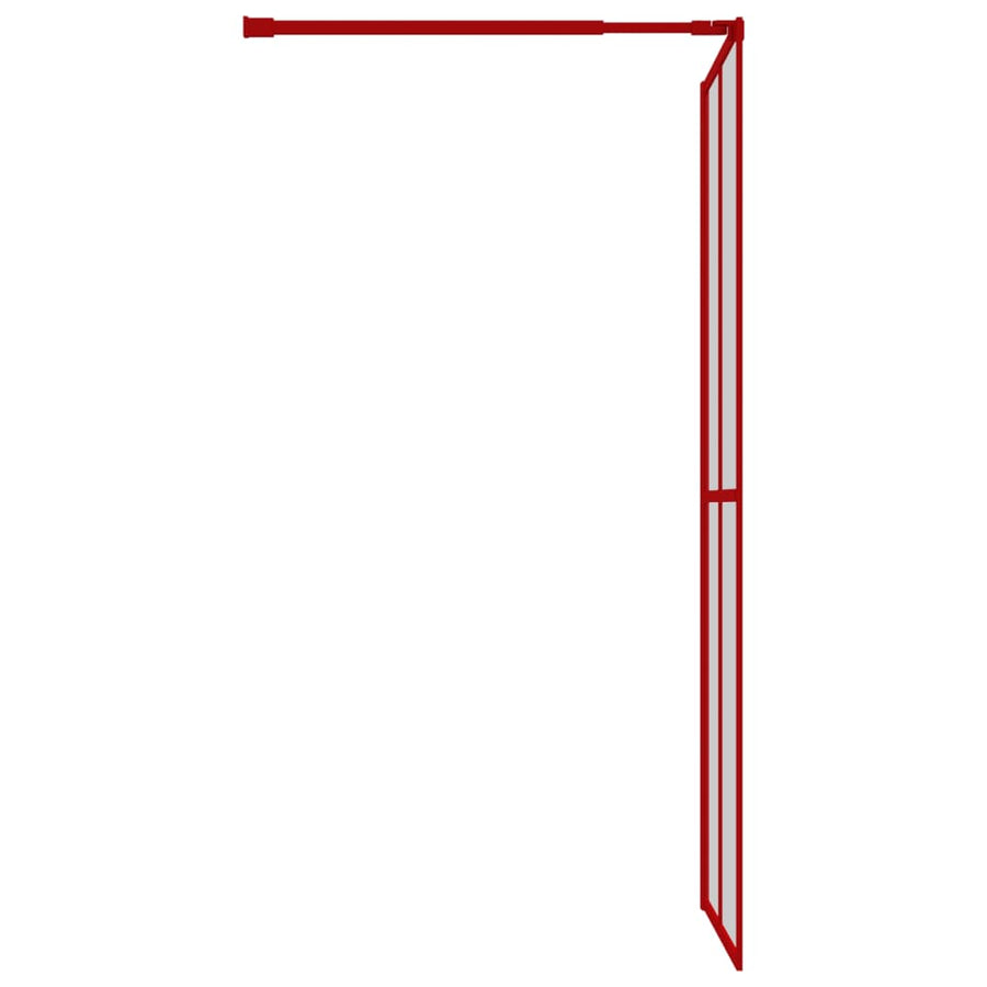 Inloopdouchewand Transparant Esg-Glas 100 x 195 cm Rood