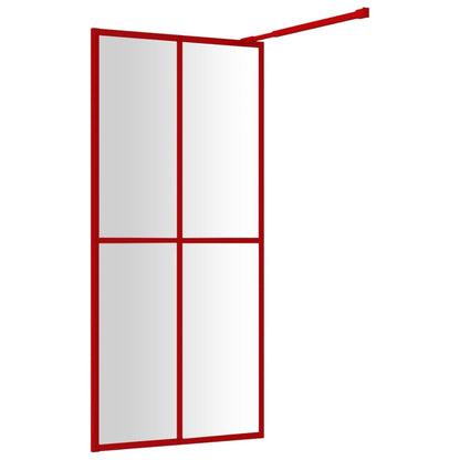Inloopdouchewand Transparant Esg-Glas 100 x 195 cm Rood