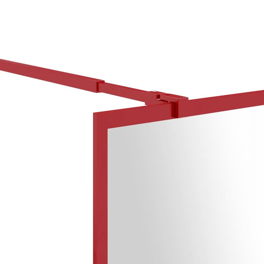 Inloopdouchewand Transparant Esg-Glas 100 x 195 cm Rood
