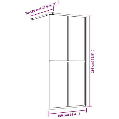 Inloopdouchewand Transparant Esg-Glas 100 x 195 cm Rood
