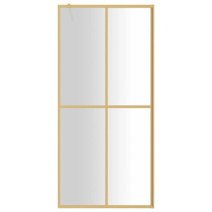 Inloopdouchewand Transparant Esg-Glas Kleurig 100 x 195 cm Goud