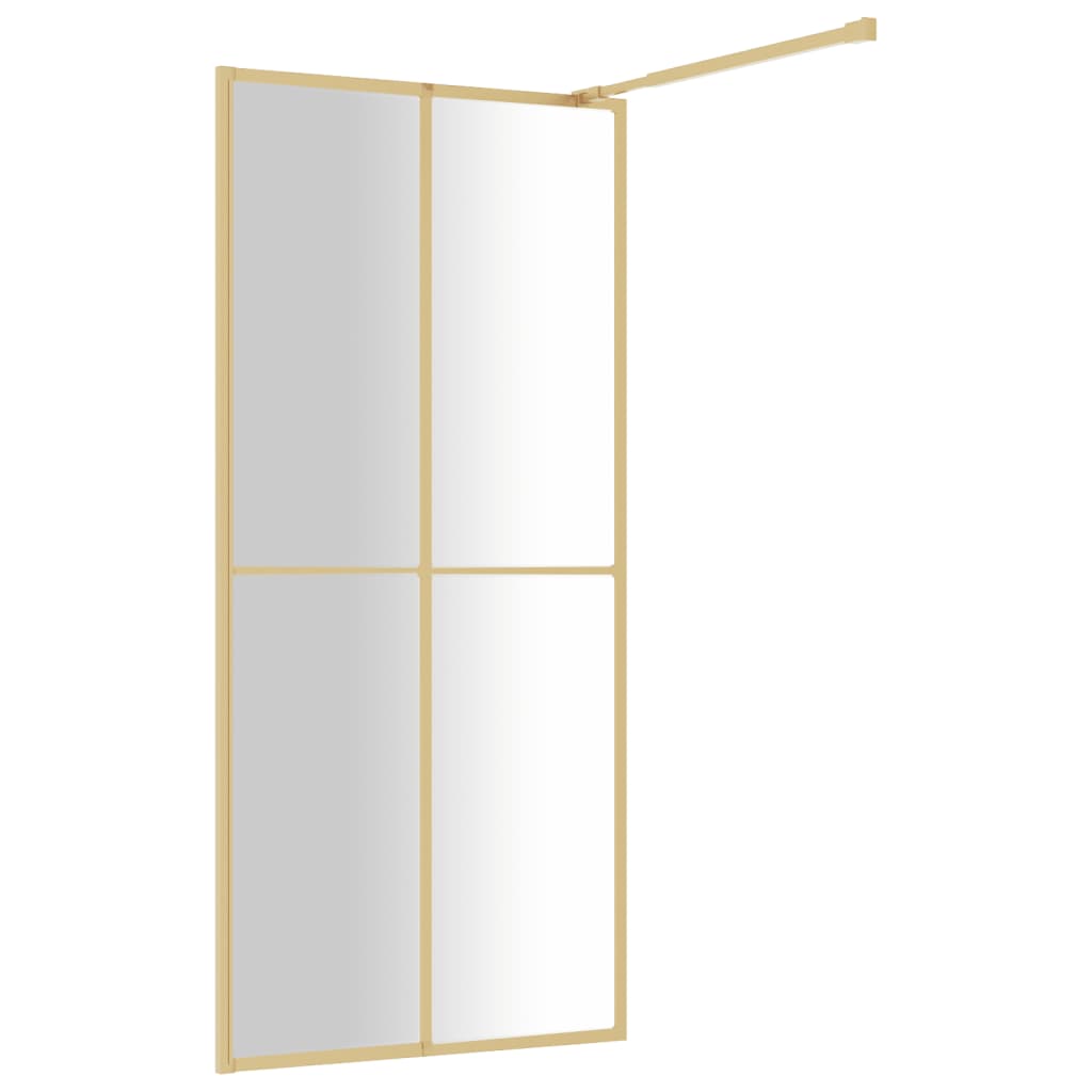Inloopdouchewand Transparant Esg-Glas Kleurig 100 x 195 cm Goud