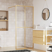 Inloopdouchewand 100x195 cm goud ESG-glas