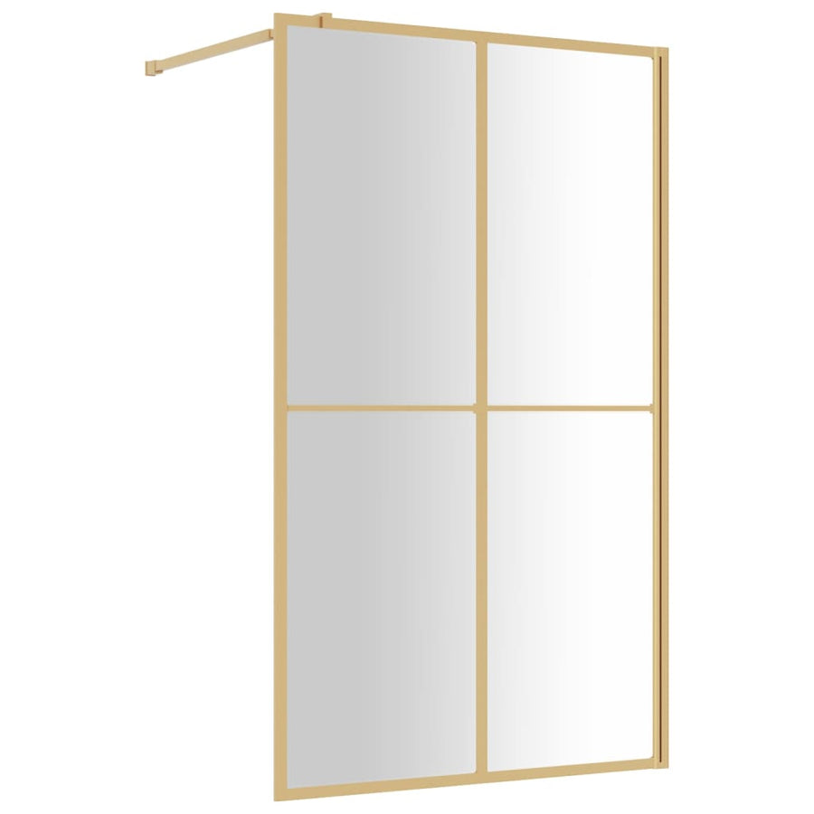 Inloopdouchewand Transparant Esg-Glas Kleurig 118 x 195 cm Goud